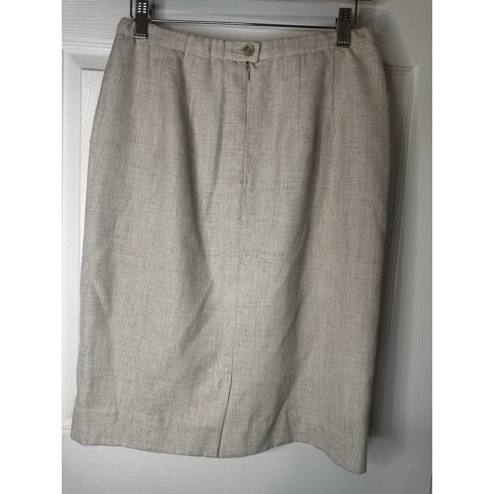 Pendleton Petite Linen Blend Pencil Skirt Beige Minimalist Office 10 USA